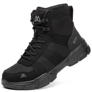 Rotating Button Style Shoes Men Safety Shoes Anti-Smash Puncture-Proof Indestructible Work Boots Steel Toe Men Shoes