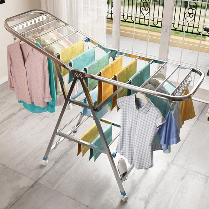 Drying Rack, Floor Folding Clothes Rack, Indoor Stainless Steel Drying 