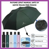 Payung Lipat Manual Anti UV Motif Polos Folding Umbrella Ultra Violet Payung Dewasa Korea Berkualitas - FR GALLERY