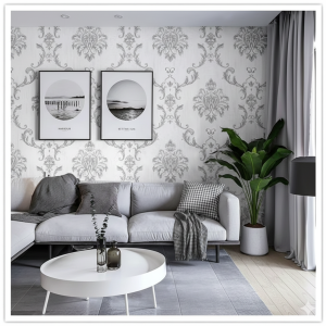 Wallpaper Dinding Motif Batik Klasik Abu