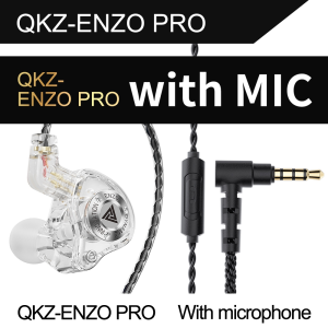 QKZ ENZO PRO In-Ear Wired Headset With Microphone 3.5MM Gaming EarbudsLarge Dynamic Drive Earphone