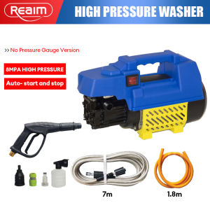 REAIM 3800W High Pressure Washer with Pressure Gauge Induction Motor Car Wash Sprayer with Foam Cannon & 7m Hose