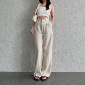 COD GRATIS ONGKIR ORO PANTS Celana Wanita Highwaist Kekinian Terbaru 2025 Panjang Kulot Bahan Anti Kusut Loose Pants Trouser Basic Kerja Korean Style
