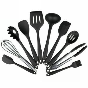 10 Pieces Silicone Cooking Utensils Set Food Grade Non Stick Heat Resistant Cooking Baking Mixing Tools