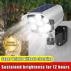 Solar Light Motion Sensor Security Dummy Camera Wireless Outdoor Flood Light IP65 Waterproof 120 LED