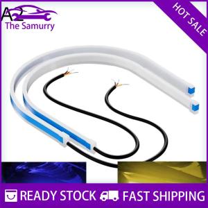 Samurry ✨Hot Sale✨ 2ชิ้น30เซนติเมตรรถยืดหยุ่น DRL ไฟหน้ารถแถบไฟ LED อเนกประสงค์กันน้ำสัญญาณไฟเลี้ยวสีเหลืองไฟเบรก