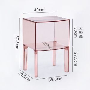CraftedLiving SG-Minimalism Nordic Bedside Storage Cabinet Ins Transparent Sofa Side able Acrylic Table Rack