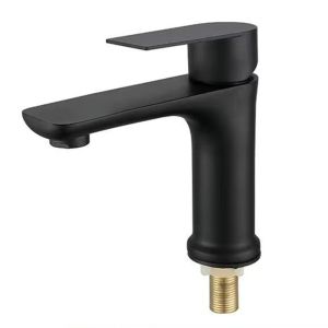 TIMES LORD Stainless Steel Bathroom Faucet Single Cold Rotary Switch Kitchen Sink Faucet Water Saving Rust-proof Deck Mounted Faucet Guest Bath