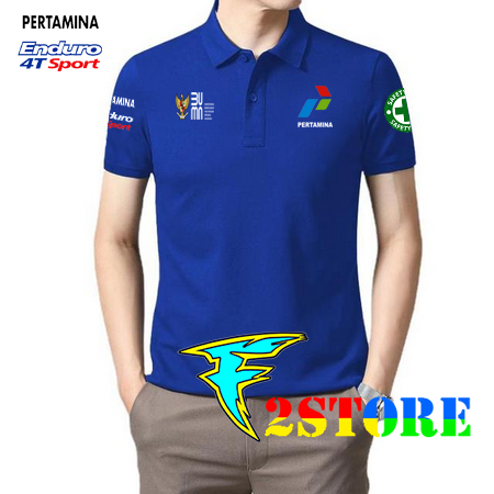 BAJU kerah model polo Dada LOGO PERTAMINA-BUMN lengan PERTAMINA