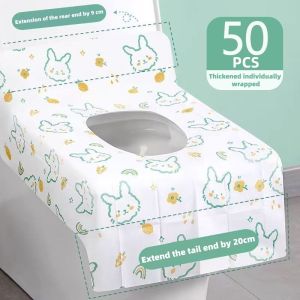 50PCS Disposable toilet seat cushion thickened dirt barrier waterproof enlarged individually packaged for travel