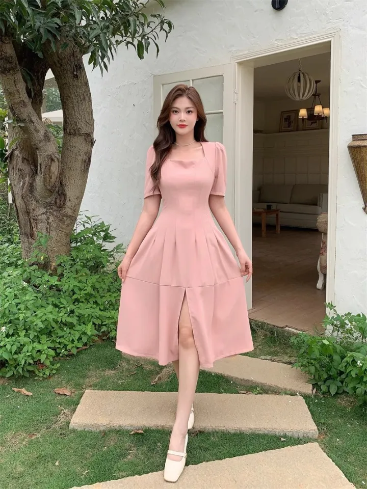 pink dress for woman casual semi formal office attire summer