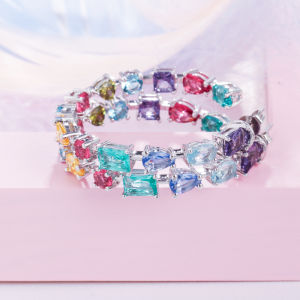 SEQUITO Classic Women Jewelry Silvery Black Gold Color Paved Setting Multicolor AAAAA Cubic Zirconia Banquet Party Round Hoop Big Earrings SE708