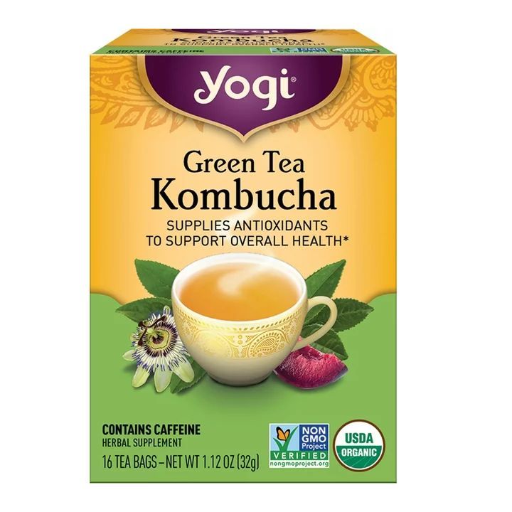 Yogi Tea Green Tea Kombucha, Contains Caffeine Green Tea Bags, 16 Count