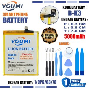 VOUMI B-K3 Baterai Battery Double IC BK3 Power high Capacity Compatible Hp Vivo S1 pro - 1920