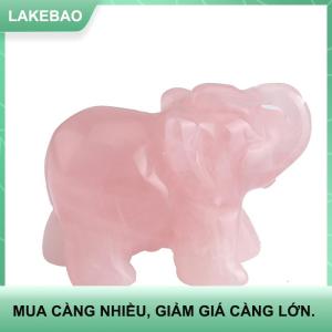 【LAKEBAO】 Tượng Voi tượng động vật thạch anh thạch anh tím hoa hồng pha lê tự nhiên STO
