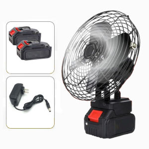 8นิ้ว พัดลมแคมป์ปิ้ง พัดลมแบตเตอรี่ พัดลมไร้สายขนาดเล็กกลางแจ้งพัดลมไร้สาย พัดลม แบตเตอรี่ ไร้ สาย เอาต์พุต USB แบตเตอรี่ความจุสูง การชาร์จฉุกเฉิน สามารถปรับความเร็วลม พัดลมพกพาชาร์จ พัดลมแบตเตอร