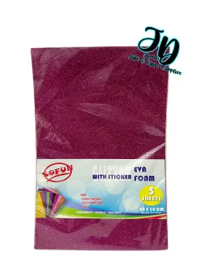 Glitter Foam Sticker A4 size (5 sheets/pack)