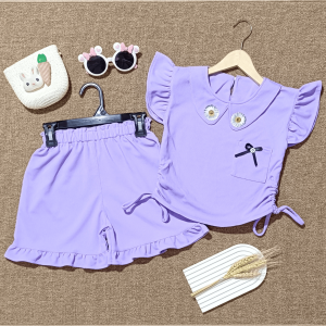 Setelan Baju Celana Pendek Vania Terbaru Bahan Knit Mexico Viral Usia 1 sampai 7 Tahun