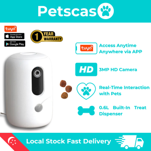 Petscaso Pet Camera with Treat Dispenser - 3MP HD Camera App Control Real-Time Interaction