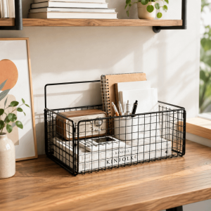 ROBERTA Non Drill Wall Mounted Storage Rack Multifunctional Self Adhesive Storage Basket Convenient Large Capacity Toiletries Organizer Kitchen