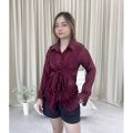 Piu Piu Fashion Clothing Baju Wanita / Cewek - Everie Shirt Kemeja Shimmer Wanita Simple Premium Polos Ala Korea. 