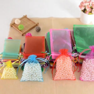 UMI 10pcs Sheer Organza Mesh Bag Drawstring Pouches Wedding Party Pouches Jewelry Candy Packaging Favour Birthday Gift 珍珠纱袋