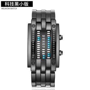 In-stock Korean Style Trend LED Dual Line Binary Fashion Student Couple Personality Cool Electronic Watch