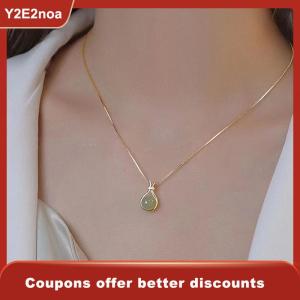 【Y2E2noa】 Hetian Necklace Metal Non Tarnish Fashion Women Accessories Jewelry