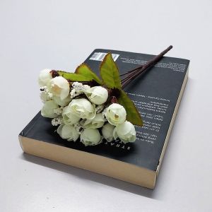Azgalery PBP118 / Tanaman Hias Tangkai Bunga Mawar Plastik Mini Artificial Roses Flower Ornamen Hiasan Dekorasi Vas Meja Cantik Buatan / COD