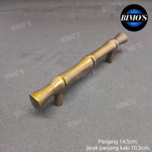 Handle Laci Kuning Antik Motif Bambu Gagang Laci Lemari Tarikan Laci Antik