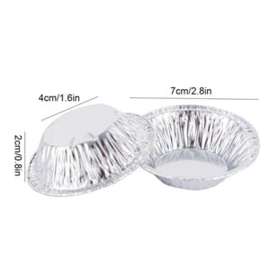 100pcs Disposable Round Egg Tart Aluminum Foil Cups for Baking Cookies Pudding Cupcakes and Cakes Base Molds with Bake Plate