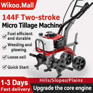 Micro Tillage Machine Outdoor Gasoline Small Rotary Tiller Multi-Functional Agriculture And Garden Gasoline Rotary Tiller Ditching Walking Wheel Lawn Mower Micro Tillage Machine Soil Turning Rotary Tillage Machine Soil Turning Reclamation