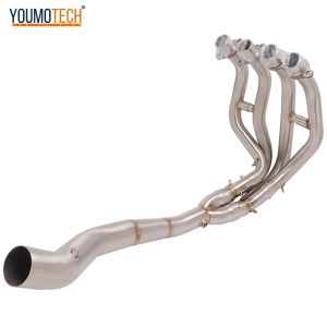 สลิปออนสำหรับคาวาซากินินจา ZX-25R ZX25R ZX 25R 2020-2022รถจักรยานยนต์ระบบไอเสียเต็มรูปแบบหนีดัดแปลงด้านหน้ากลางลิงค์ท่อหัวลิงค์ท่อสแตนเลส