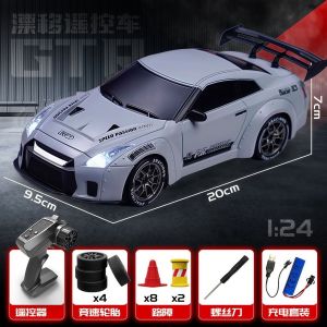 1/24 4WD RC Drift GTR Car Sports Car FullScale Air Force Gray Model Remote HighSpeed Racing Car Toy