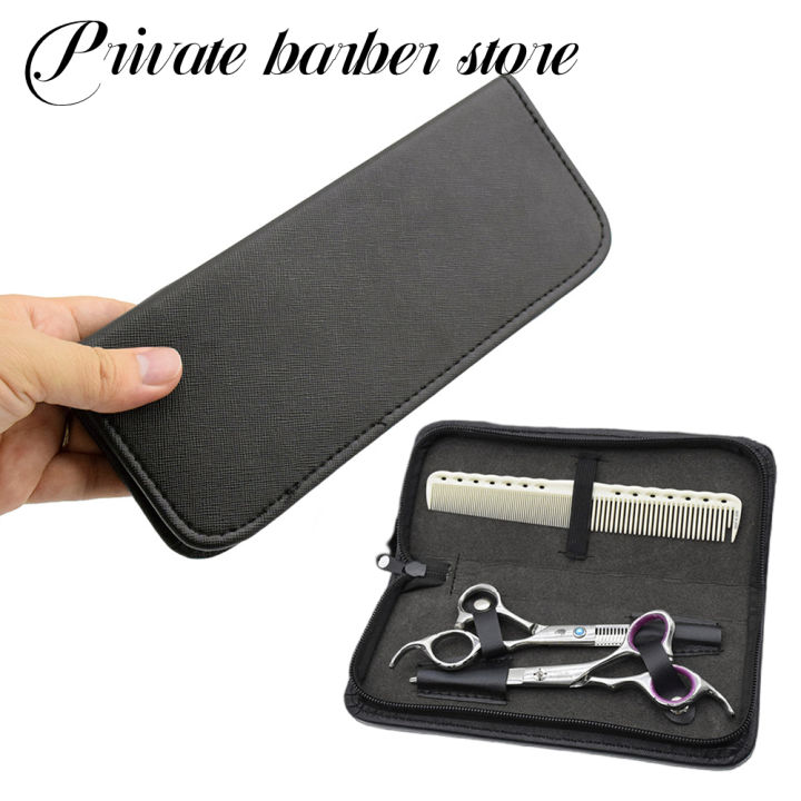 Leather Haircut Scissor Bag Barber Portable Storage Pouch Salon