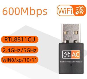 wireless แบบ usb wifi 600Mbps รองรับคลื่นสัญญาณ2.4G +5.0G (สินค้ามี2รุ่นให้เลือก)