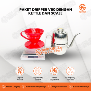 Paket Dripper V60 Muranee Dengan Kettle 18 Oz 540 ml Dan Digital Scale Coffee 1 Kg Alat Seduh Pembuat Kopi Manual Brew Coffee Maker