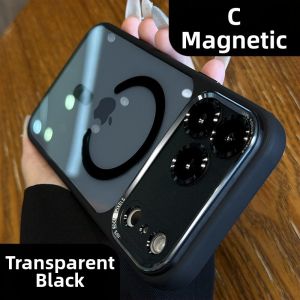 DAIMANG    High-Quality Metal Case iPhone 17 Pro 16 Pro Max 15 14 Plus 13 12 11 Transparent Magnetic Full-Cover Anti-Shock