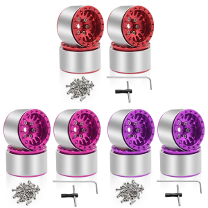 4 Pieces 1.0 Inch Beadlock Wheels for Enhanced Performances on 1/18 Remote Control Crawlers Trucks and Cars