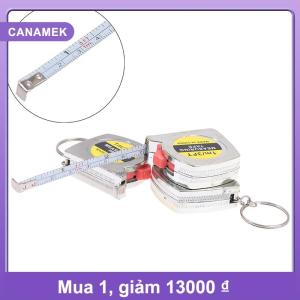 【CANAMEK】 1m 3ft có thể thu vào túi thép không gỉ thước đo thước dây đo Keychain