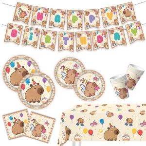Capybara Print Cup Banners Party Supplies For Children Even School Activities Themed Occasion Birthday Decorations