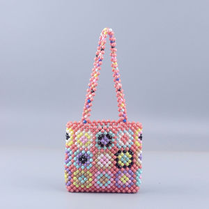 New Summer Little Red Book Handmade Beaded Ethnic Style Shoulder Bag Fashionable and Versatile Crossbody Shoulder Bag Niche Portable Bag