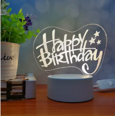 Anto Shop ID - Lampu Tidur Hias LED 3D Acrylic Transparant / Lampu Meja Acrilic Hadiah ulang tahun