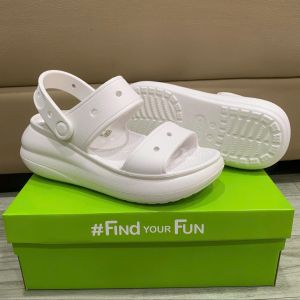 DÉP NHỰA ĐI MƯA CROsS BAND CRUSH SANDAL TRƠN THƯỜNG CAO 6CM CHO NỮ TẶNG KÈM STIC màu trắng