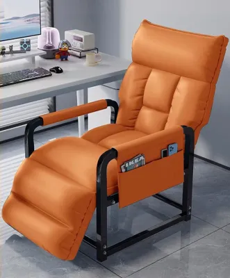 Single Sofa Bed Foldable Heavy Duty Sofa Chair With Foam Folding Reclining Chair Lazy Sofa Chair Bed Arm Chair Adjustable Headrest Lunch Break Bed Office Household Adult Nap Bed