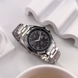 OPK Watch for Men Waterproof Original Stainless Steel Quartz Black White Fashion Wristwatch 6017