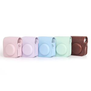 Camera Case PU Leather Soft Cover Bag for Mini12 Film Camera Bag with Shoulder Straps