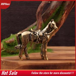 【COD】🔥🔥🔥 Vintage Brass Horse Statue Feng Shui Lucky Wealth Decor Collectible Figurine Zodiac Horse Ornament Good Fortune Home Decoration