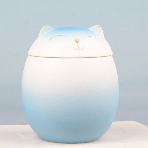 Customizable Pet Urn – Ceramic Ashes Memorial for Cats & Dogs Engraved Name & Dates Secure Lid Durable Keepsake DD CAT AND PET