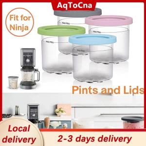 [COD] AqToCna Ship within 24 hours Ice Cream Pints Cup For Ninja Creamie Ice Cream Maker Cups Reusable Can Store Ice Cream Pints Containers With Sealing